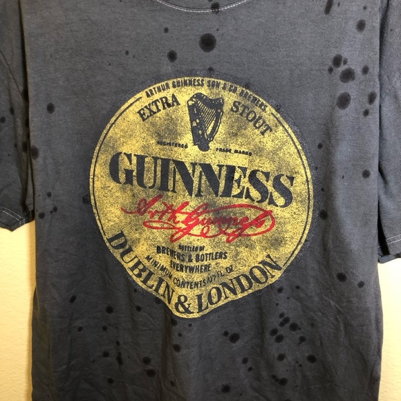 Guinness Shirt Dark Gray Short Sleeve Graphic Tee size L - Picture 4 of 10
